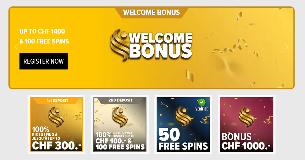 Bonus Principaux SwissCasinos