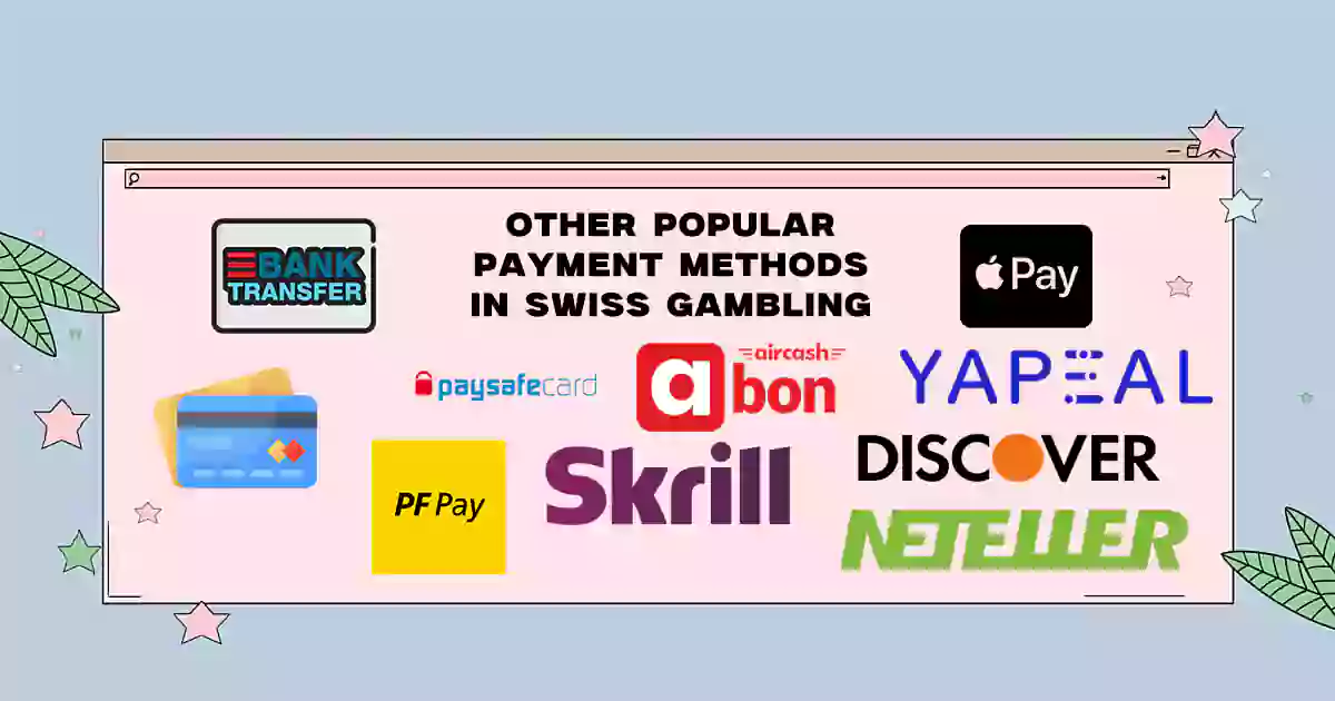 Autres Méthodes de Paiement outre TWINT acceptées comme moyen de paiement dans les Casinos de Suisse